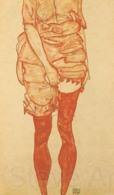 Egon Schiele Standing Woman in Red (mk12)